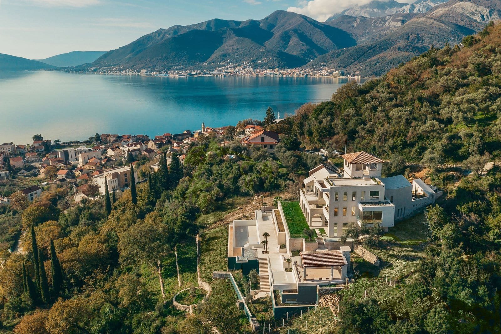 Designer Villa with Panoramic Bay Views in Donja Lastva, Tivat